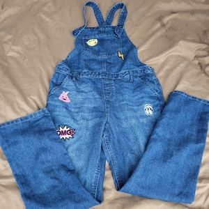 Girls Childrens place denim emjoi Overalls size 16